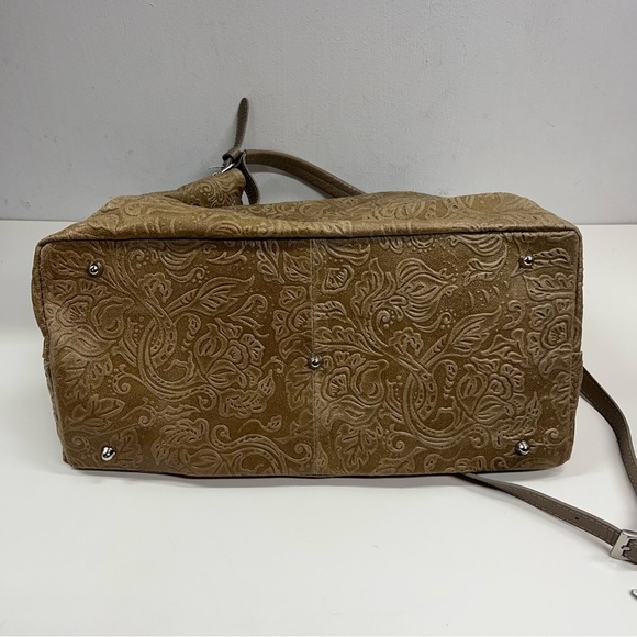 ISADORA XL Hand Tooled Leather Tote/Travel Bag in Cappuccino NWOT - Picture 9 of 9